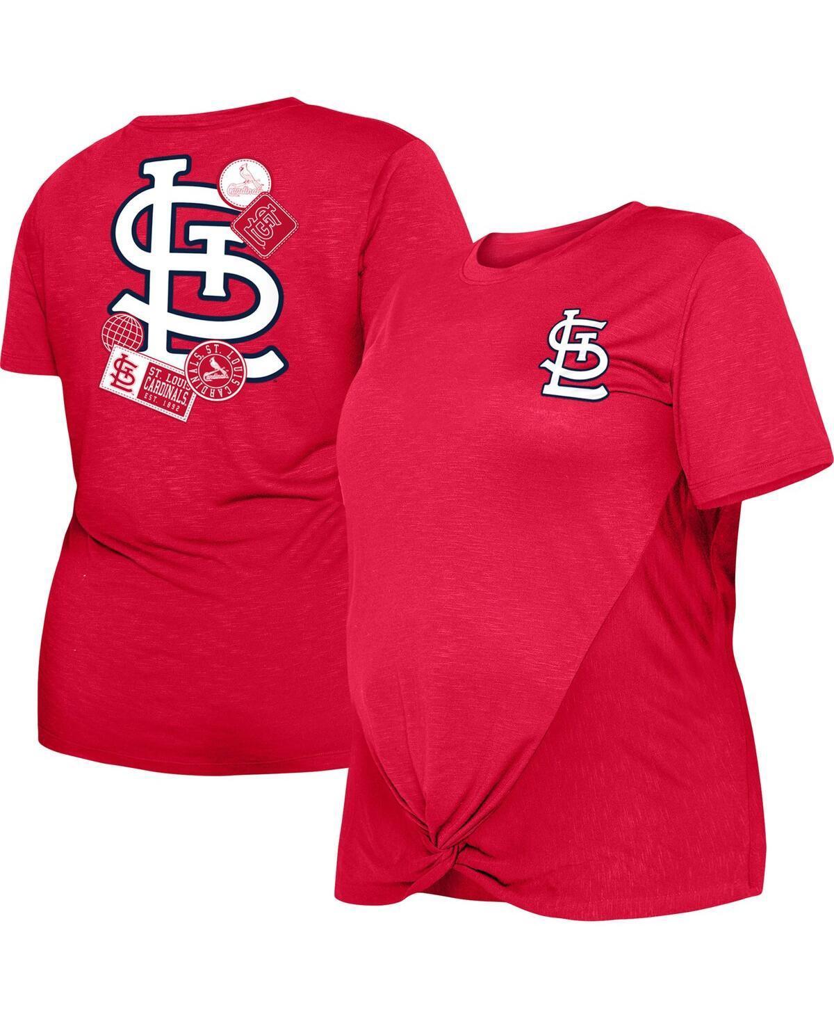 Womens New Era Red St. Louis Cardinals Plus Size Two-Hit Front Knot T-shirt Product Image