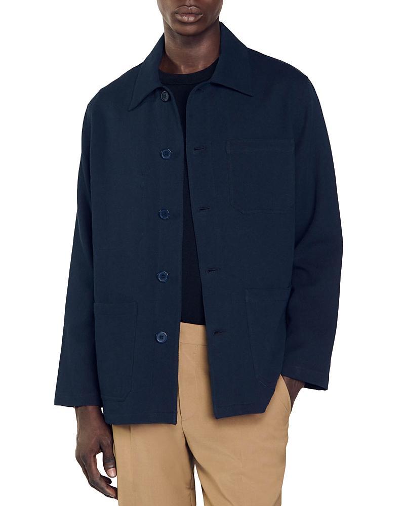 Sandro Twill Solid Worker Jacket Product Image