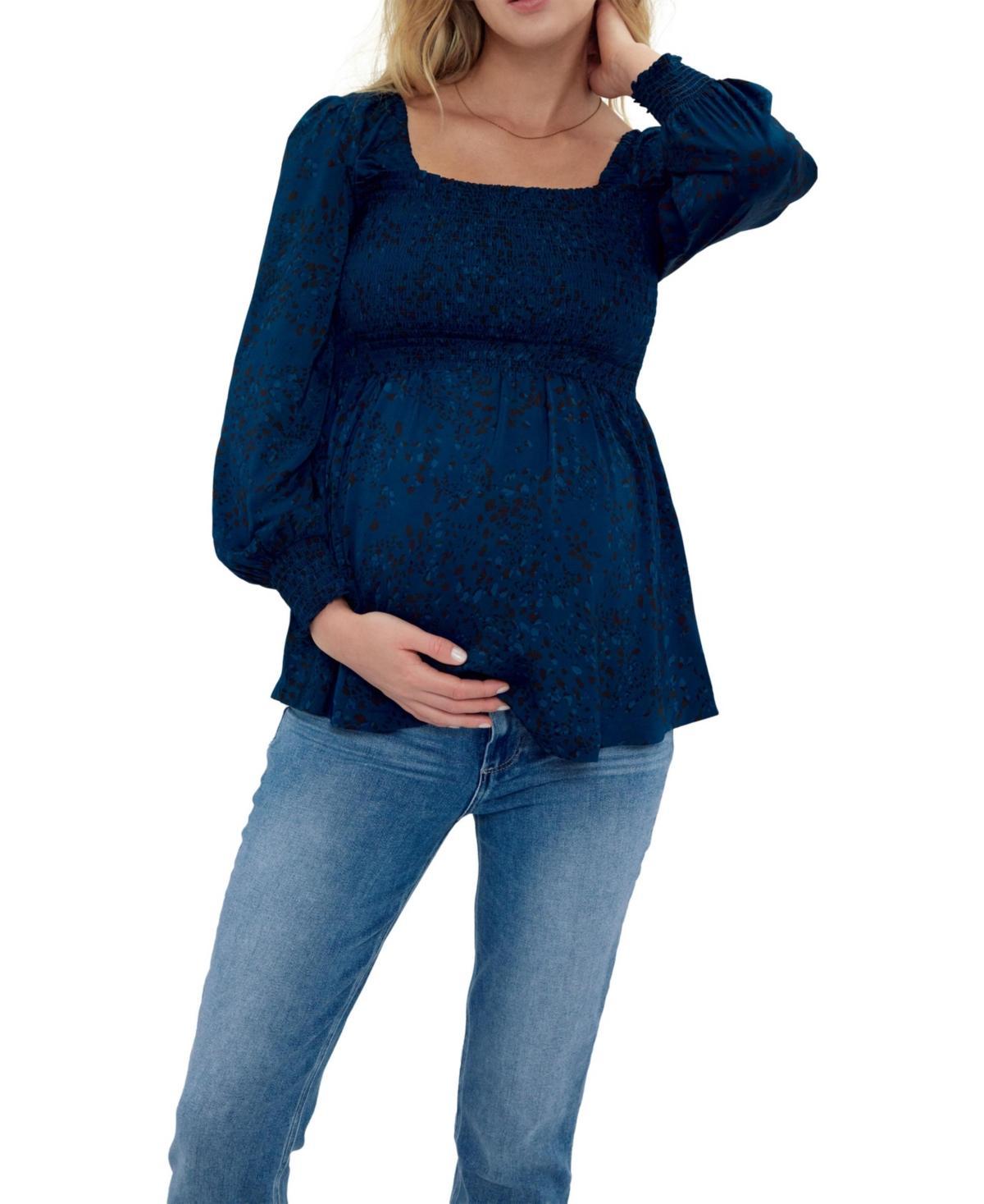 Ingrid & Isabel Smocked Square Neck Maternity Blouse Product Image