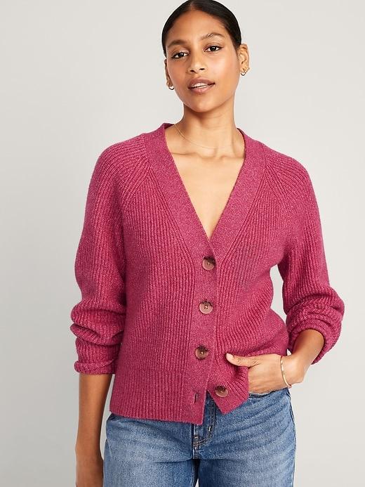 Shaker-Stitch Cardigan Sweater product image