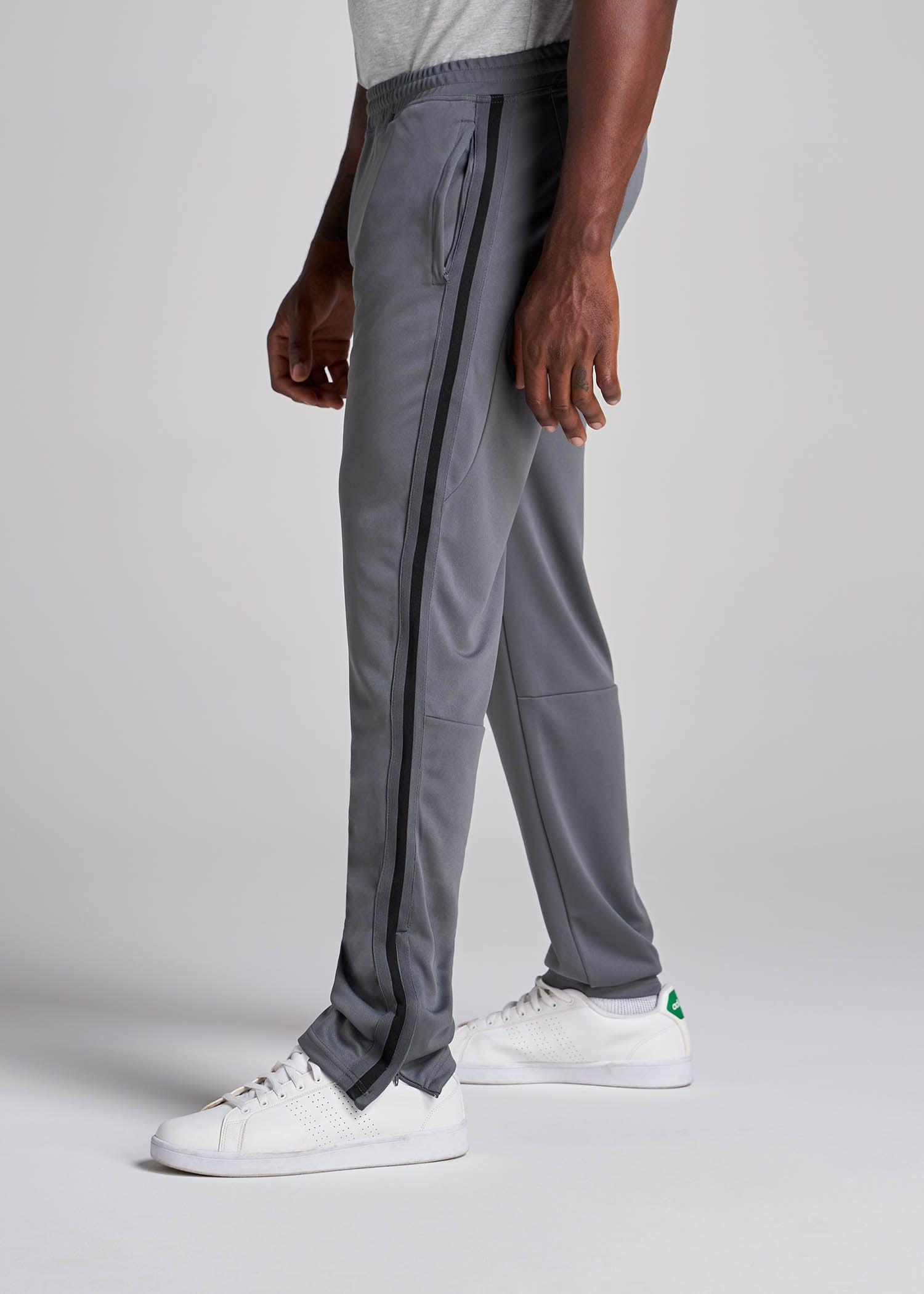 Athletic Stripe Pants for Tall Men in Grey-Black Stripe Male Product Image