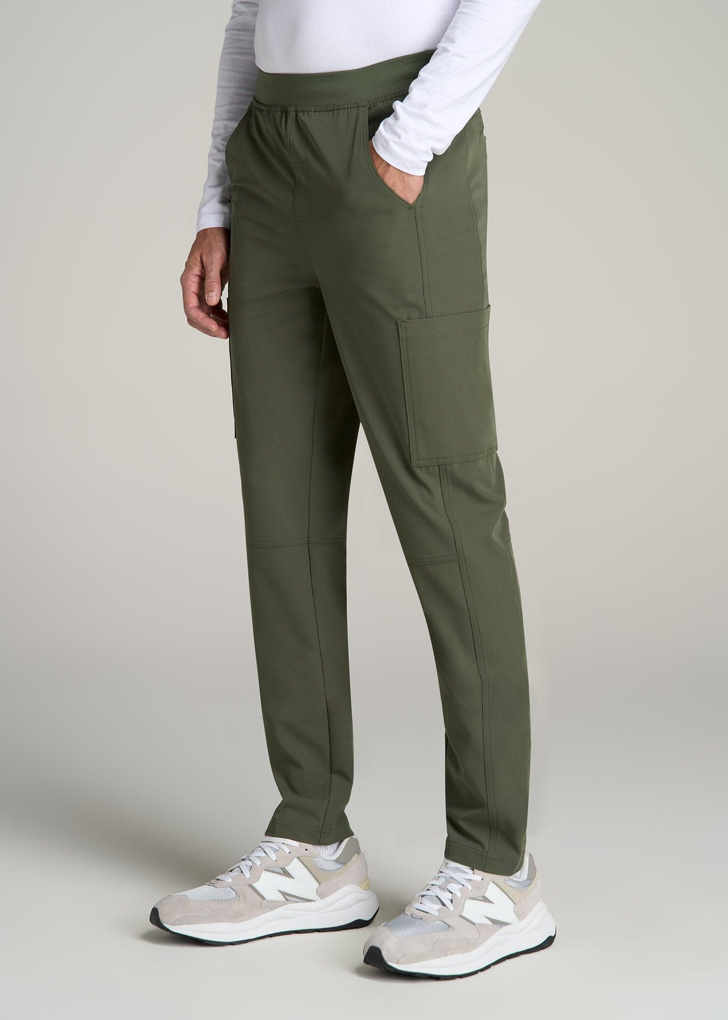 Cargo Scrub Pants for Tall Men in Clover Green Product Image