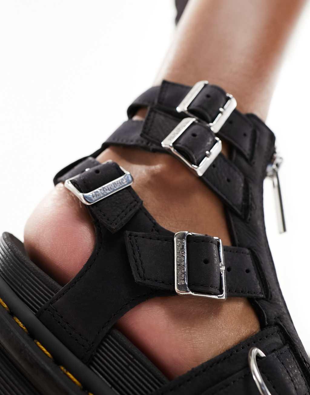 Dr Martens Olso gladiator sandals in charcoal nubuck Product Image