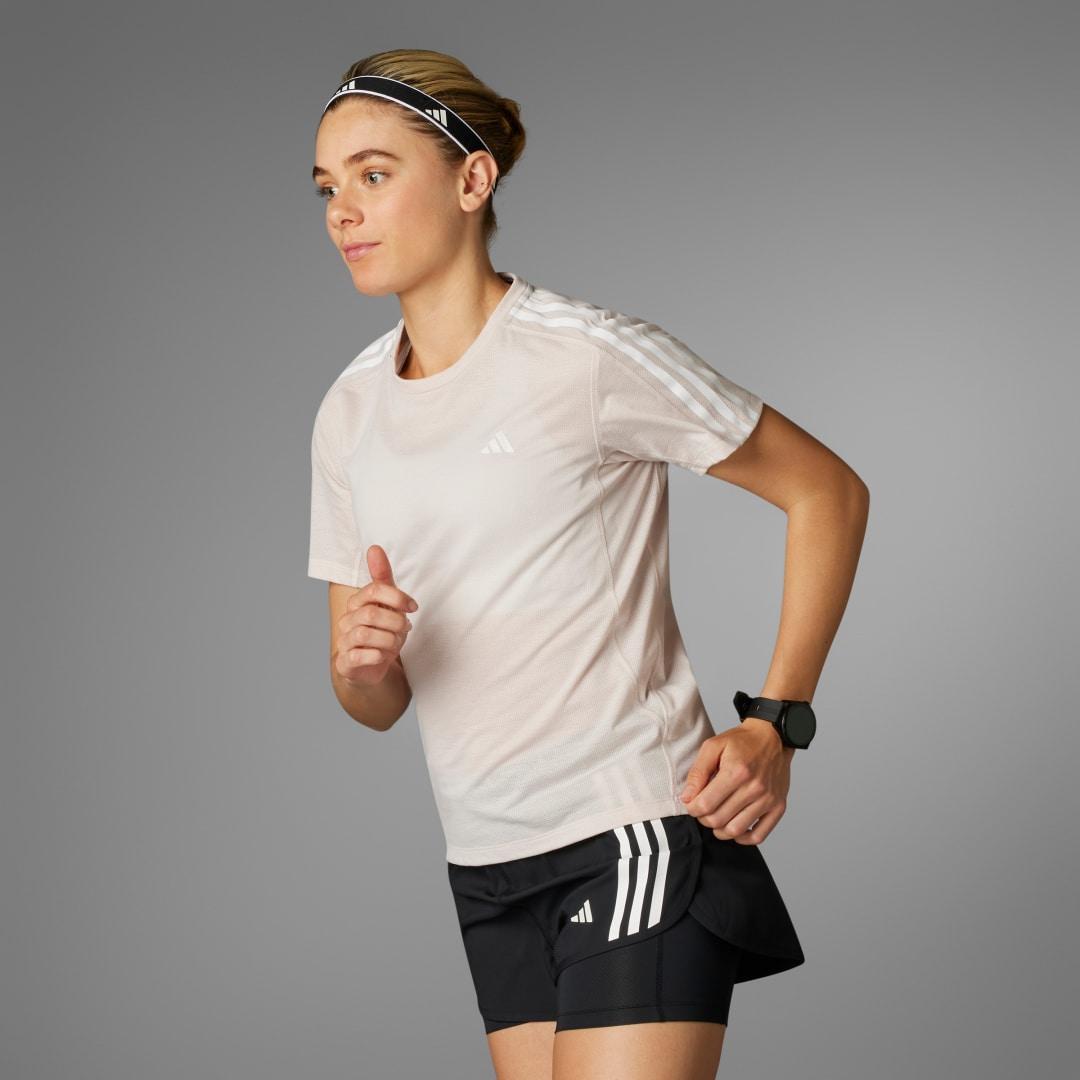 Adidas Womens Own The Run 3-Stripes T-Shirt Product Image