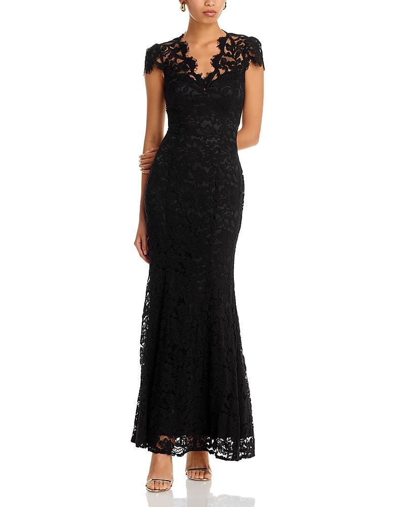 Eliza J Scalloped-Edge Lace Gown Product Image