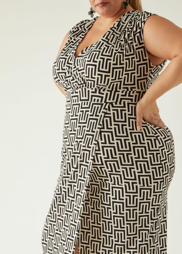 Faux Wrap Printed Midaxi Dress Product Image