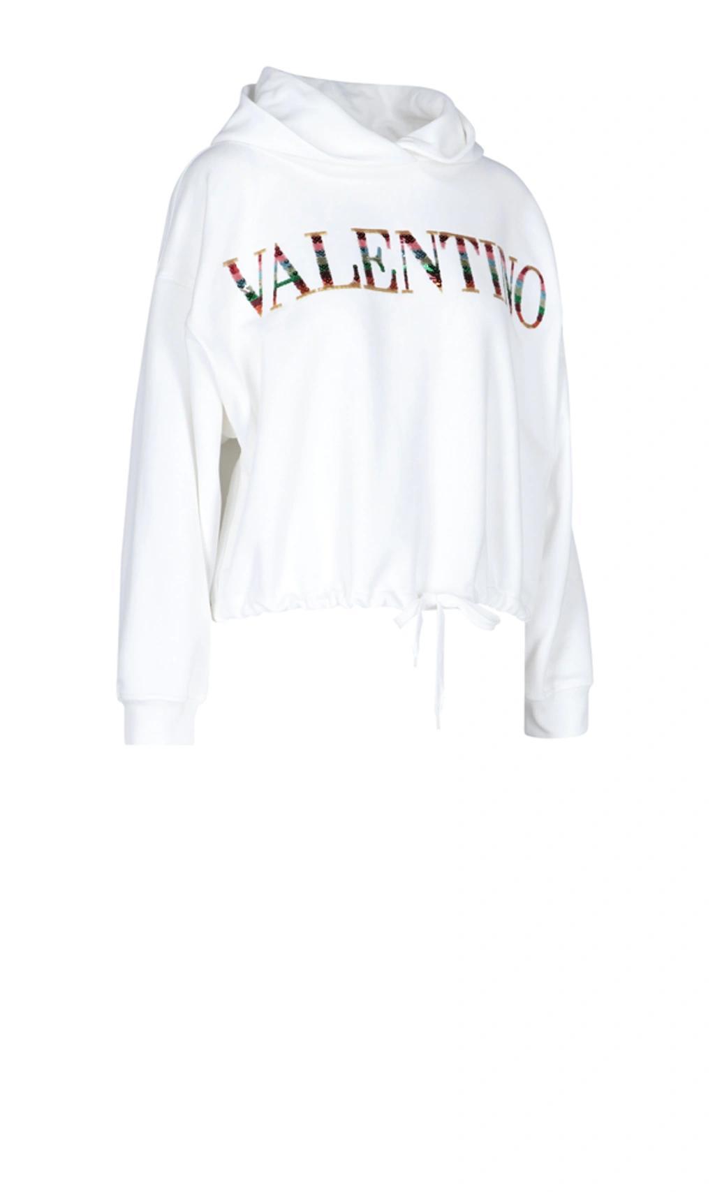 White Embroidered Logo Sweatshirt Product Image