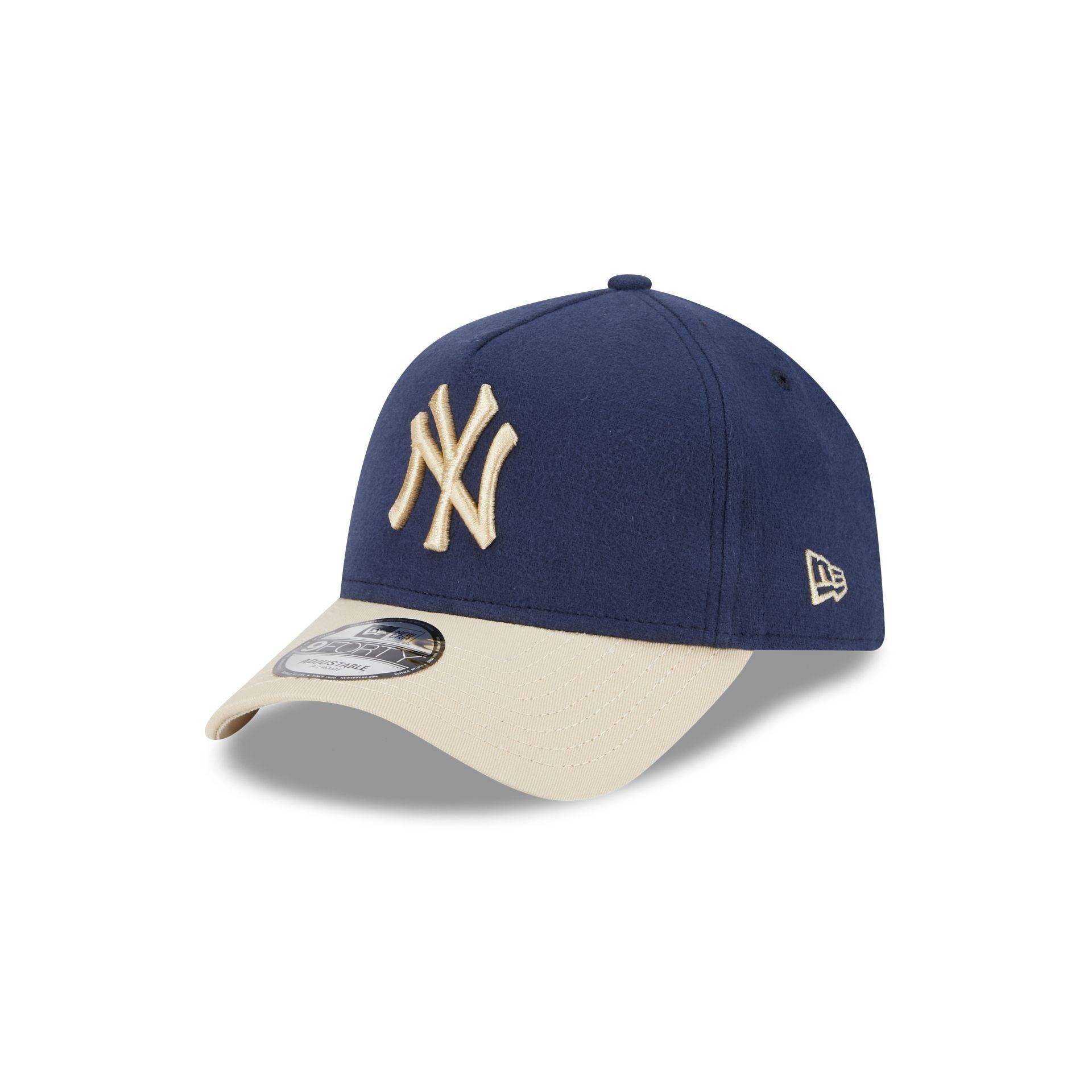 New York Yankees Moleskin Crown Navy 9FORTY A-Frame Snapback Hat Male Product Image