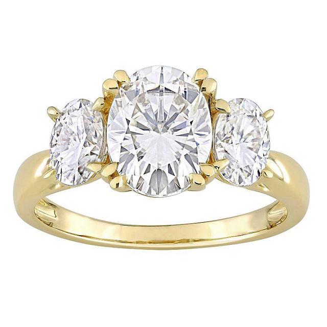 Stella Grace 10k Gold Lab-Created Moissanite 3-Stone Engagement Ring, Womens Product Image