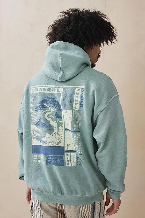 Urban Outfitters UO Seafoam Japanese Landscape Hoodie Sweatshirt Mens at Urban Outfitters Product Image