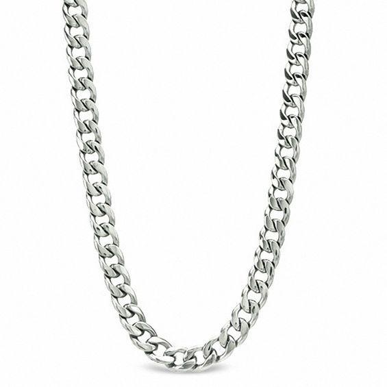 Men's Curb Chain Necklace and Bracelet Set in Stainless Steel - 22" Product Image