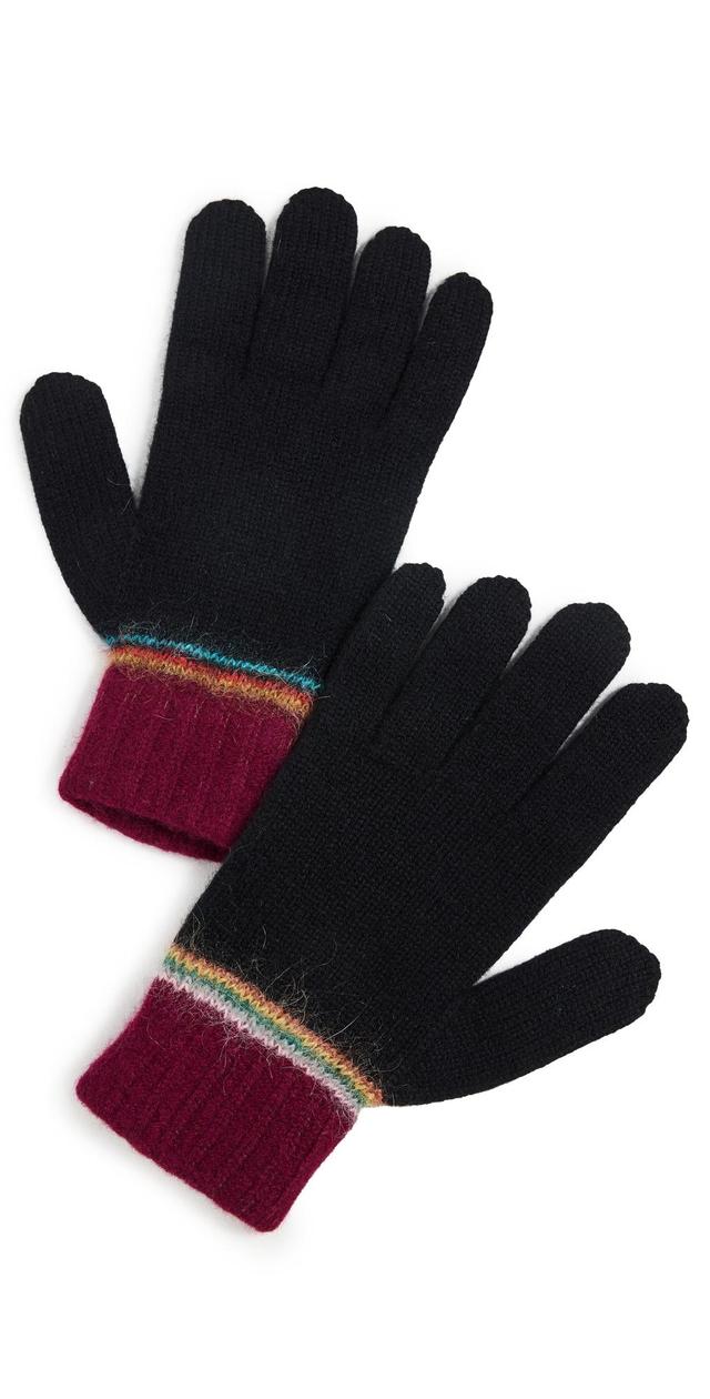 Paul Smith Mens Gloves Signature Intarsia Blacks One Size Product Image