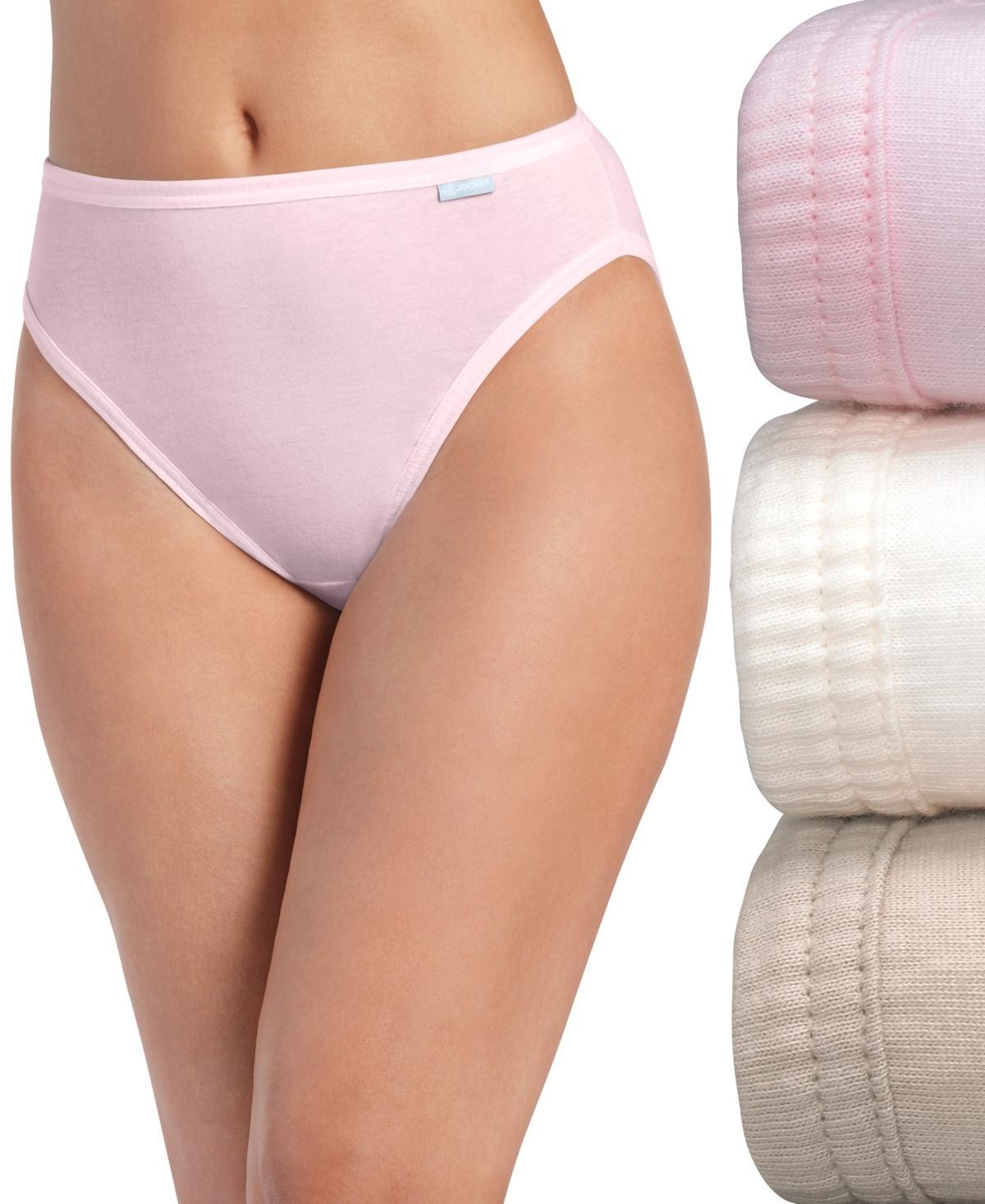 Jockey Elance French Cut 3 Pack Underwear 1485 1487, Extended Sizes - Ivory/Sand Product Image