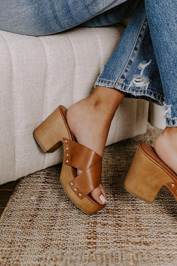 The Mellow Faux Leather Heel in Brown Product Image