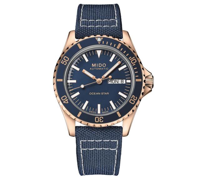 Mido Mens Swiss Automatic Ocean Star Tribute Blue Fabric Strap Watch 41mm Product Image