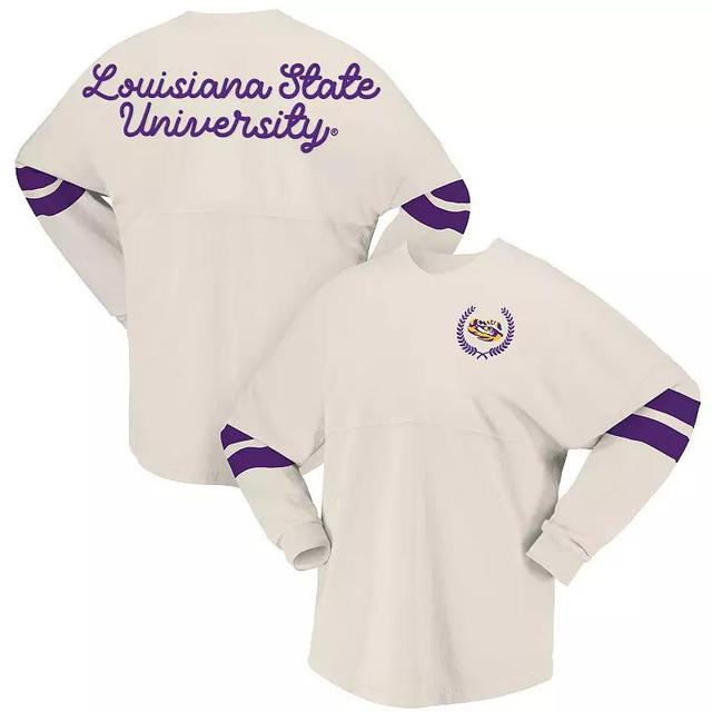 Womens Spirit Jersey Cream LSU Tigers Oversized T-Shirt Product Image