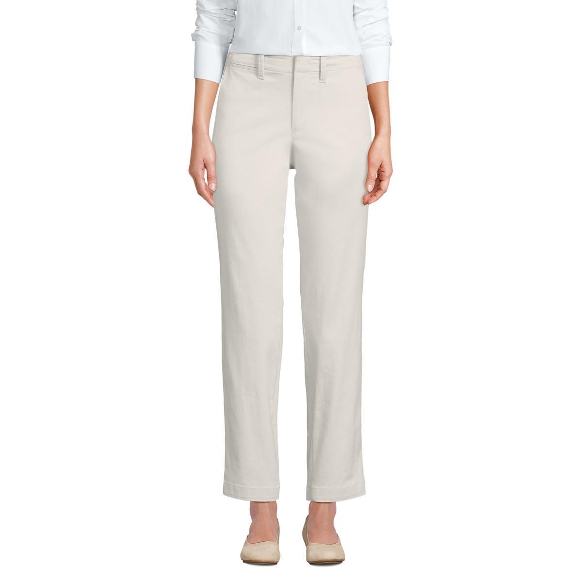 Lands End Womens Mid Rise Classic Straight Leg Chino Ankle Pants Product Image