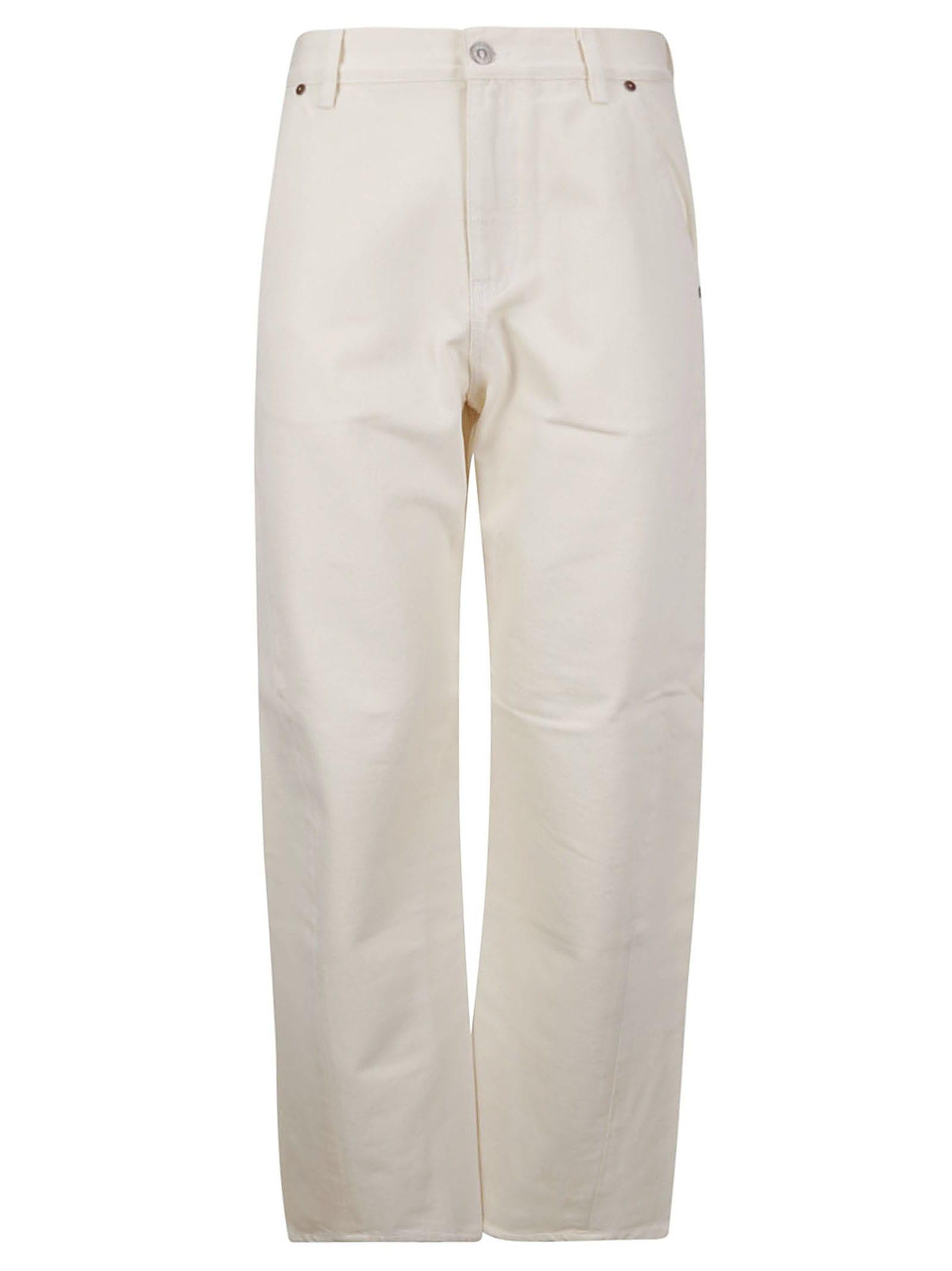 Twisted Low-rise Slouch Denim Jeans In White Product Image