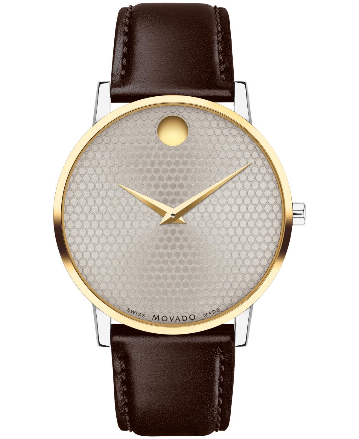 Mens Museum Classic Yellow PVD & Leather Strap Watch/40MM Product Image