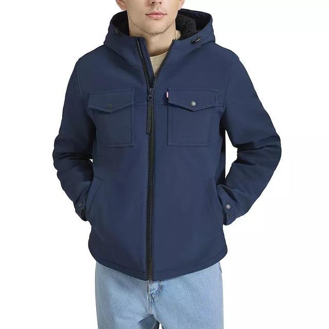 Mens Levis Soft Shell Quilt Lined Hooded Storm Coat Product Image