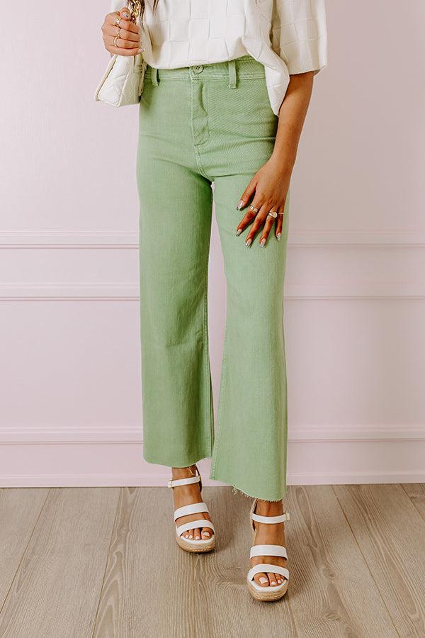 The Taron High Waist Wide Leg Pants in Pear Product Image