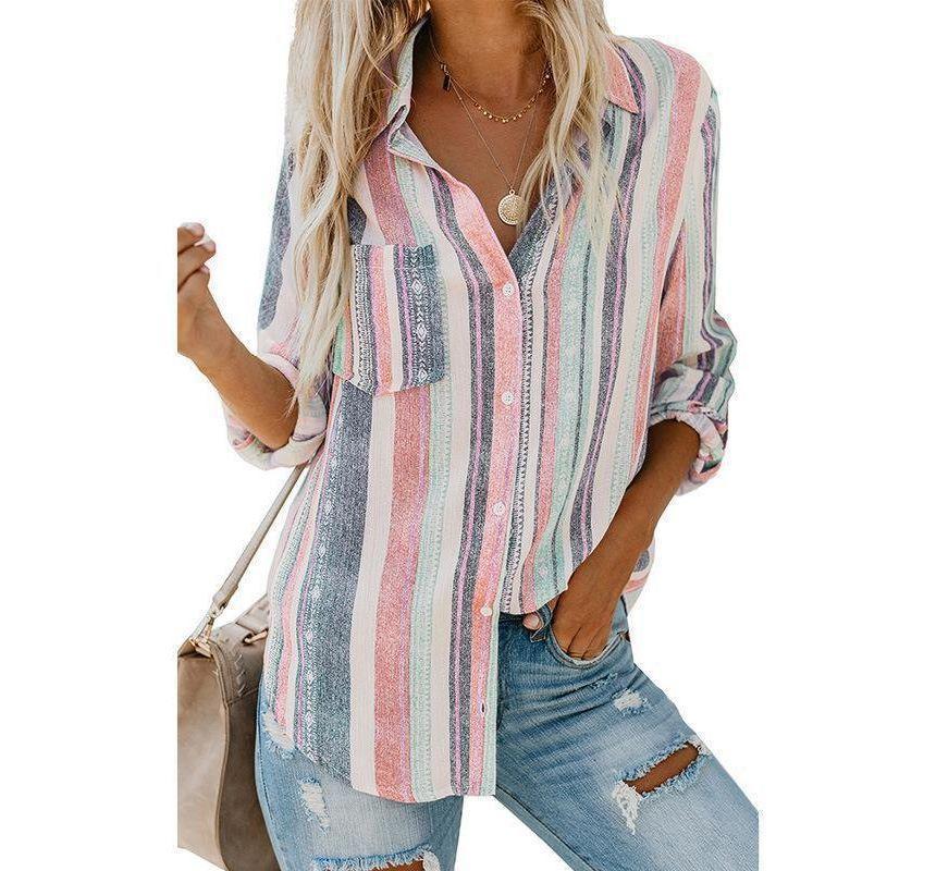 Long-Sleeve Striped Shirt Product Image