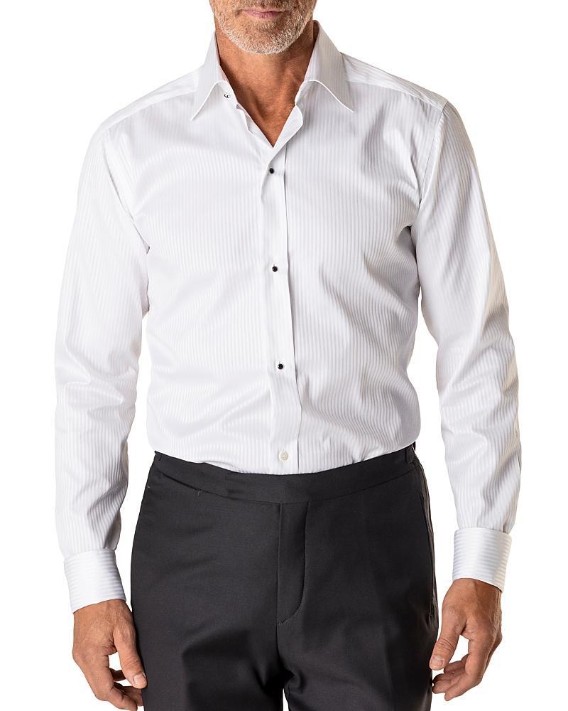 Mens Contemporary-Fit Satin Stripe Dress Shirt Product Image