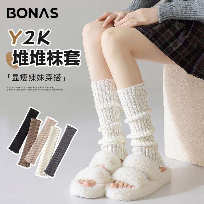 Plain Ribbed Knit Leg Warmers (Various Designs) Product Image