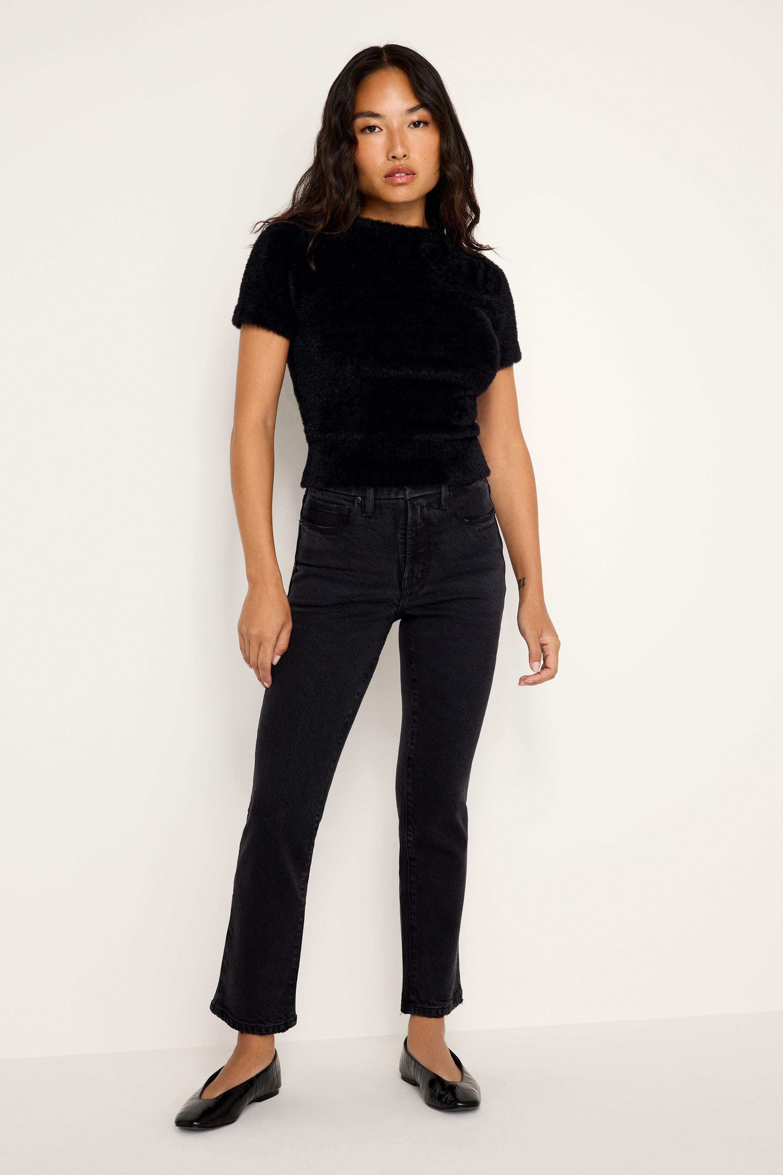 SOFT-TECH GOOD PETITE STRAIGHT JEANS | BLACK340 product image