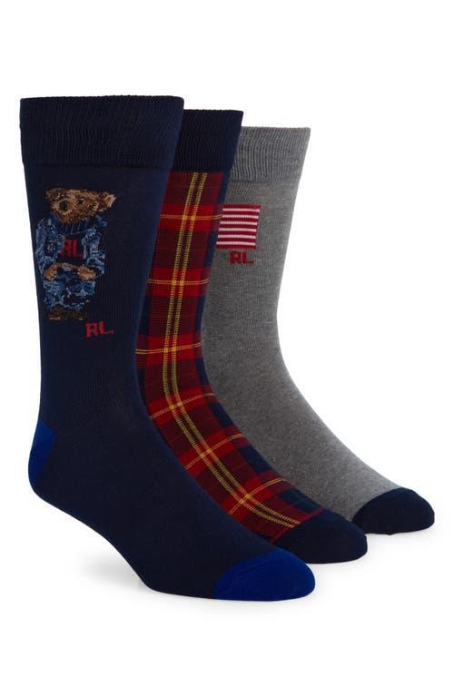 Polo Ralph Lauren Mens Assorted 3-Pack Crew Socks Gift Box Product Image