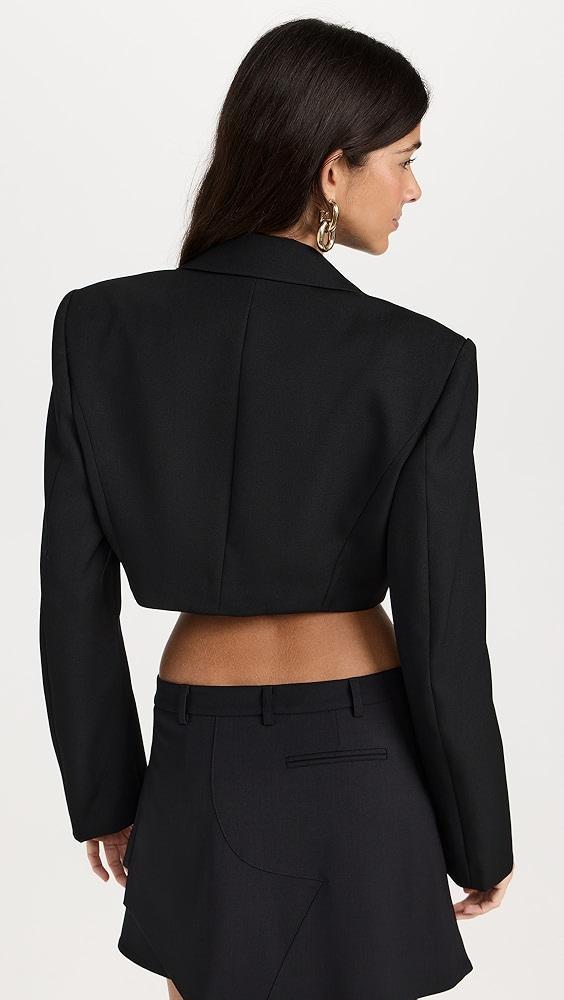 Alexander Wang Tuxedo Cropped Blazer with Logo Embroidery | Shopbop Product Image