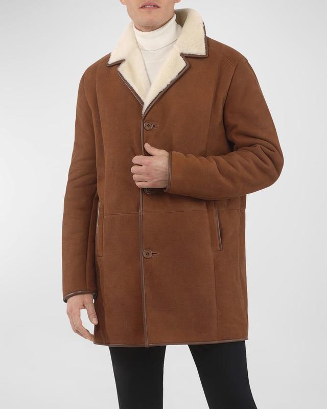 Mens Merino Shearling Lamb Stroller Coat Product Image