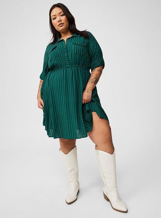 Mini Challis Waist Tie Shirt Dress Product Image