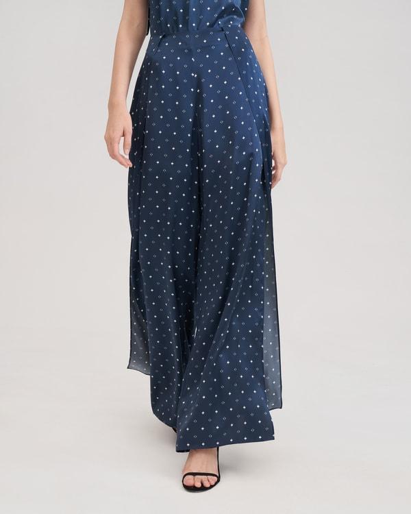 Wide-legged Silk Ginkgo Pants Product Image