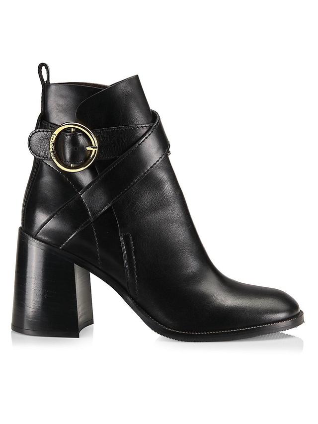 Womens Leather Ankle Booties Product Image