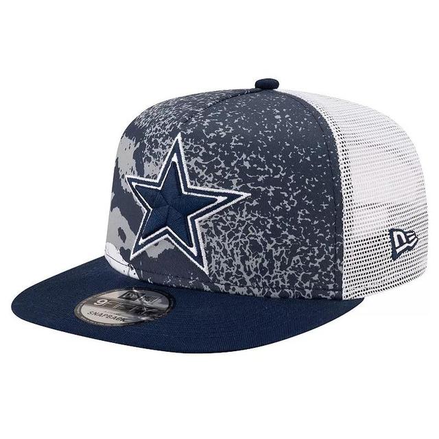 Mens New Era Gray/Navy Dallas Cowboys Court Sport 9FIFTY Snapback Hat Product Image