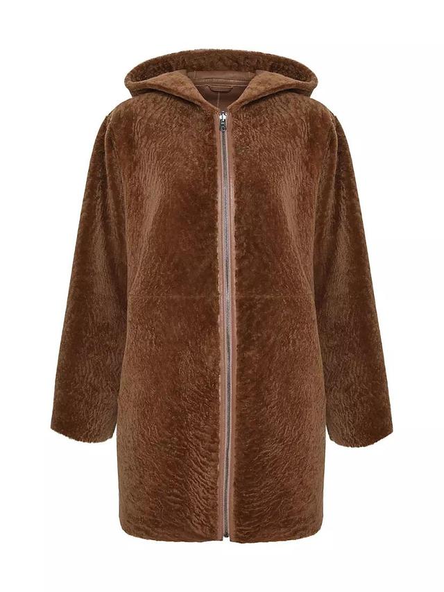 Reversible Textured Shearling Lamb Parka Product Image