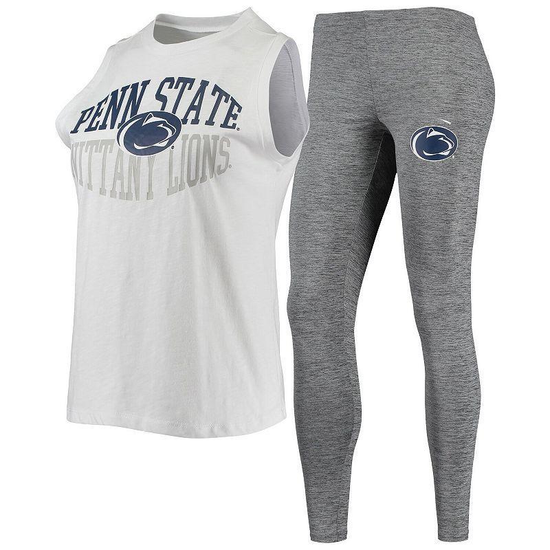 Womens Concepts Sport Charcoal/White Penn State Nittany Lions Tank Top & Leggings Sleep Set Product Image