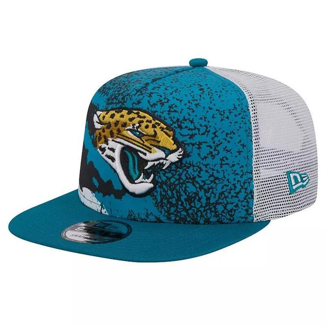 Mens New Era Teal Jacksonville Jaguars Court Sport 9FIFTY Snapback Hat Product Image