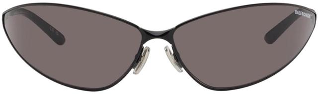 BALENCIAGA Black Razor Cat Sunglasses In 002 Black Product Image