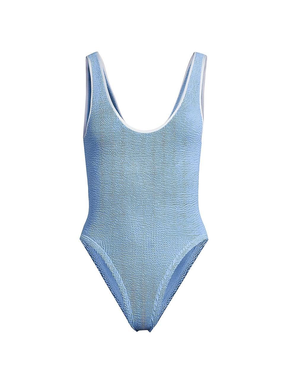 Womens Faye Textured V-Neck One-Piece Swimsuit Product Image