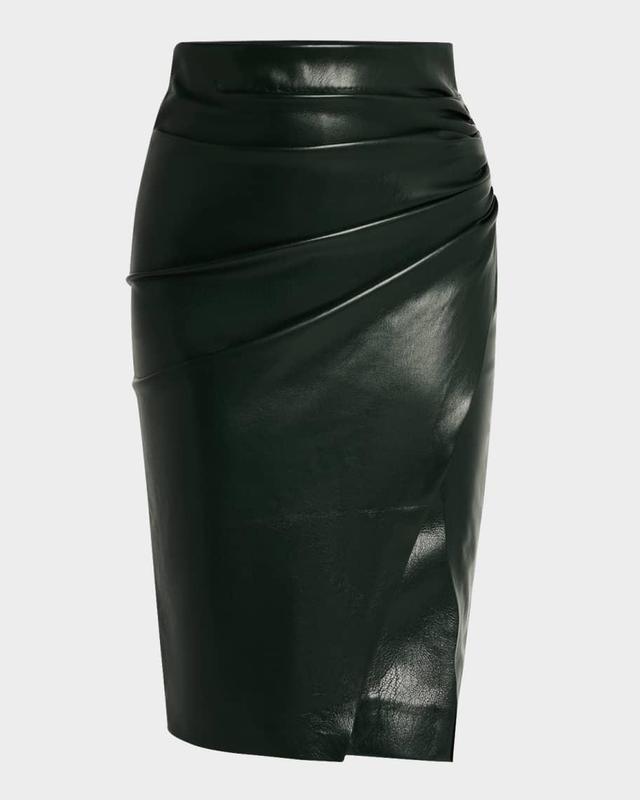 Gina Gathered Vegan Leather Skirt Product Image