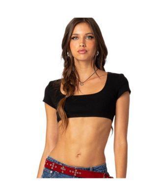 Womens Square Neck Ribbed Crop Top product image