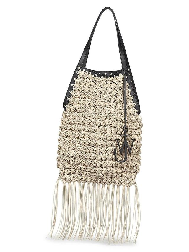 Womens Popcorn Cotton-Blend Shopper Tote Bag Product Image