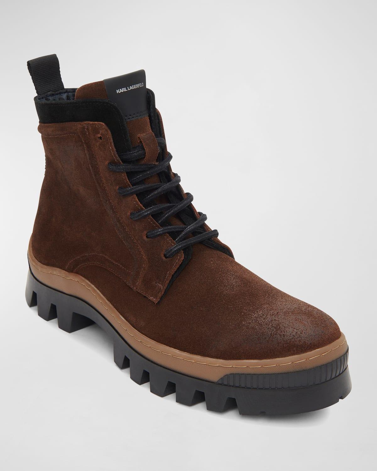 Mens Lug-Sole Suede Combat Boots Product Image