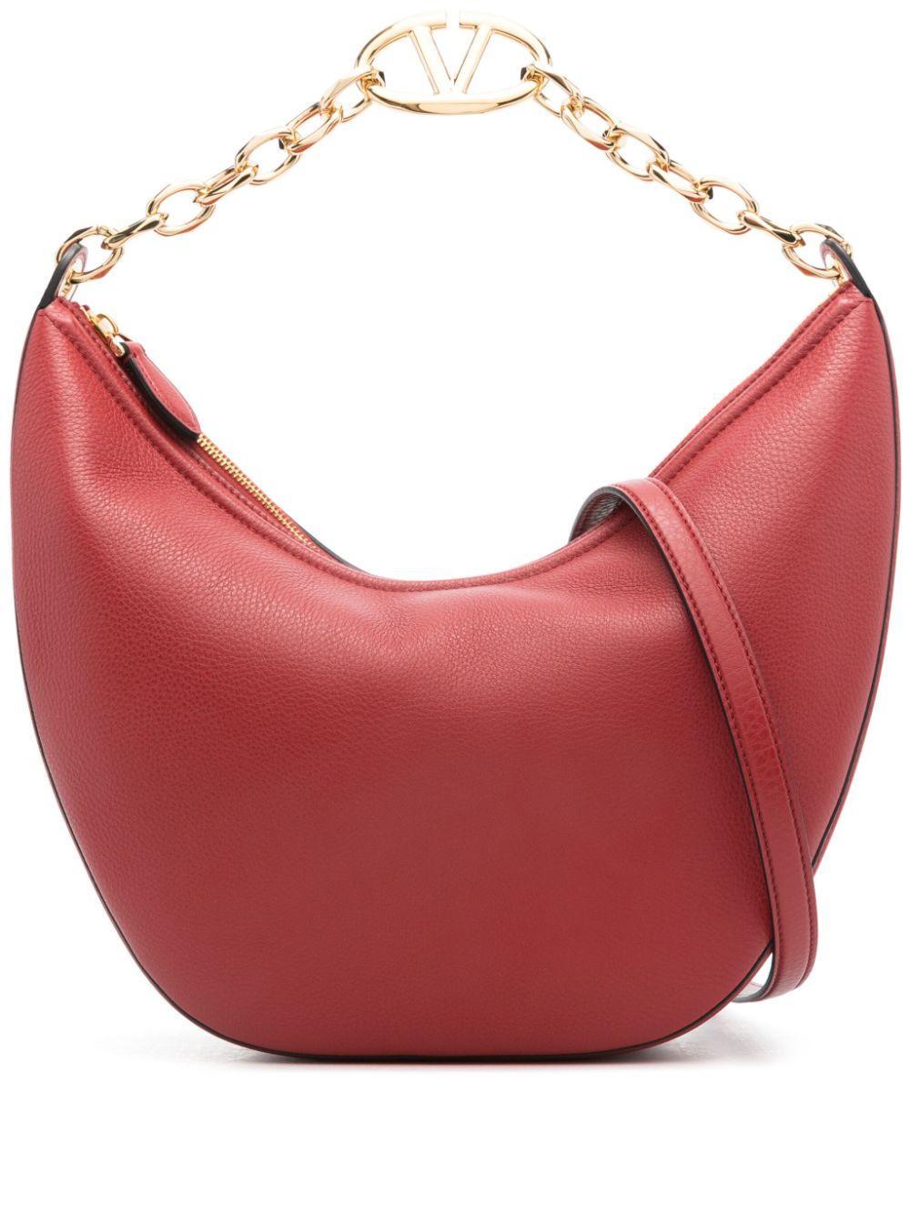 VALENTINO GARAVANI Medium Vlogo Moon Shoulder Bag In Red Product Image