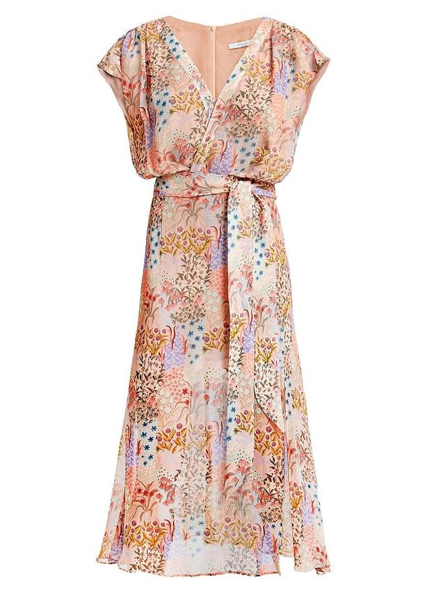 Womens Fara Floral Georgette Faux-Wrap Midi-Dress Product Image