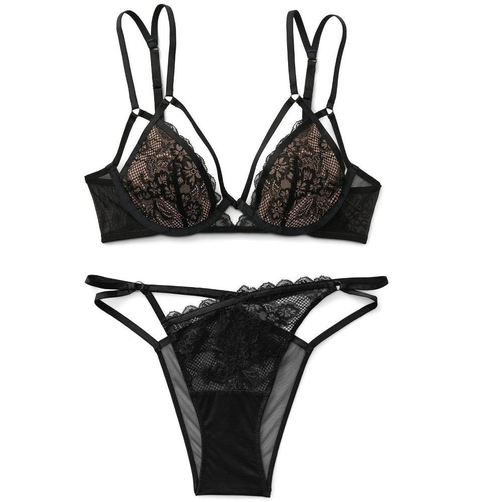 Adore Me Women's Vianna Plunge Bra 36D / Jet Black. Product Image