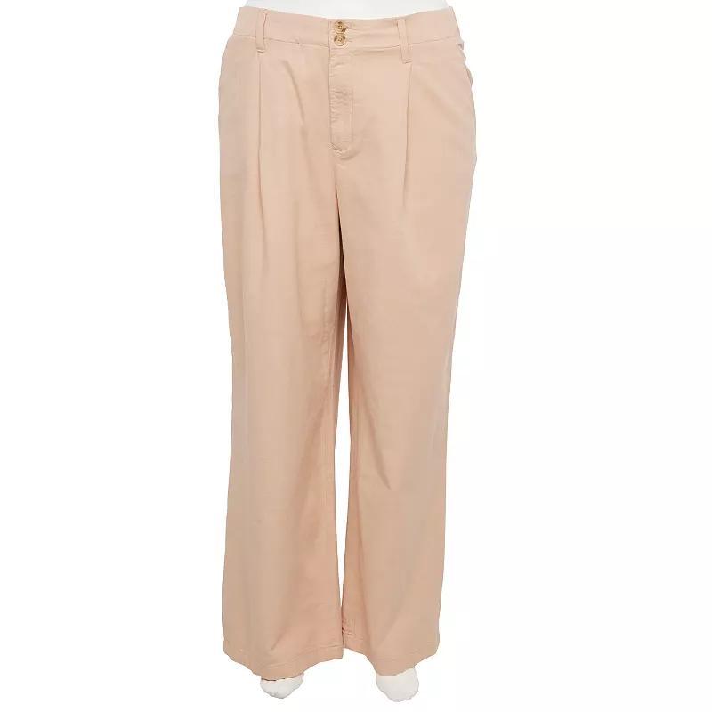 Plus Size LC Lauren Conrad High-Rise Pleat Front Wide Leg Pants Womens product image