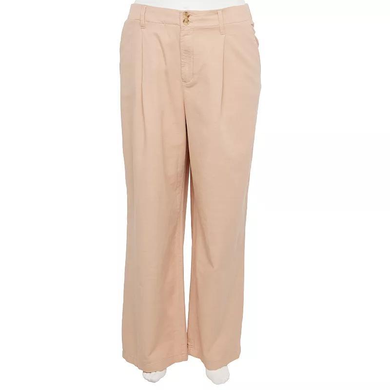 Plus Size LC Lauren Conrad High-Rise Pleat Front Wide Leg Pants Womens Product Image